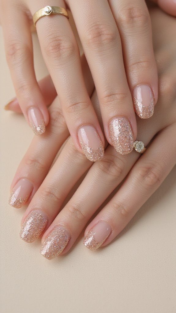 elegant glitter nail tips