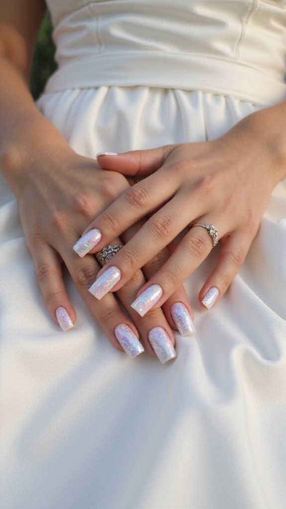 ethereal opal white manicure