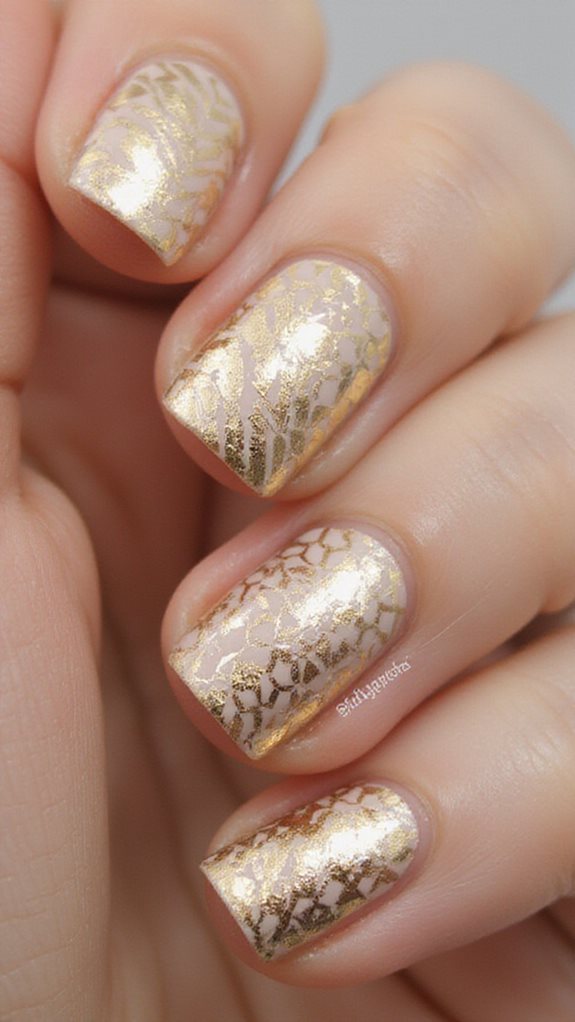 geometric gold nail designs