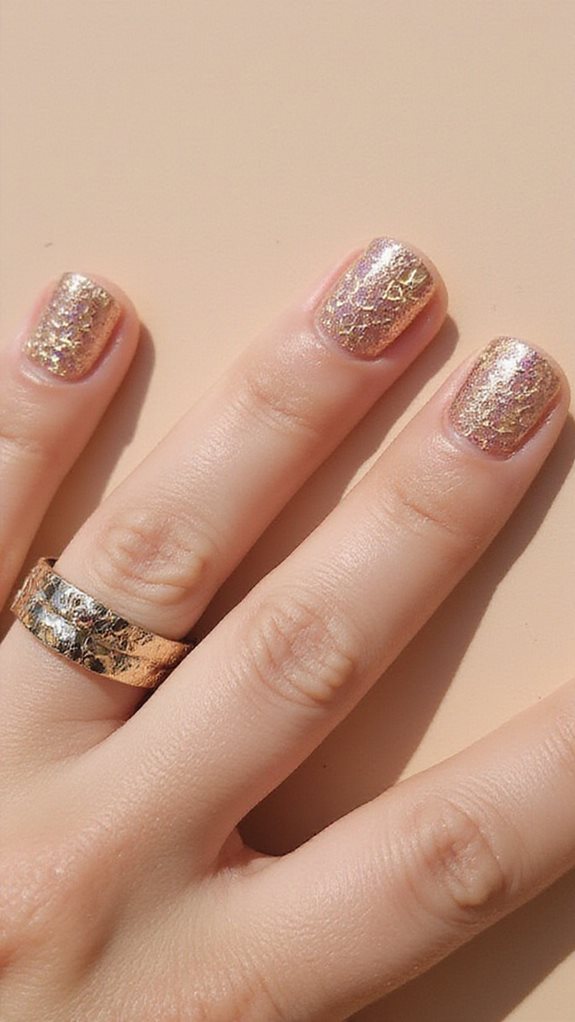 gold foil accent nails