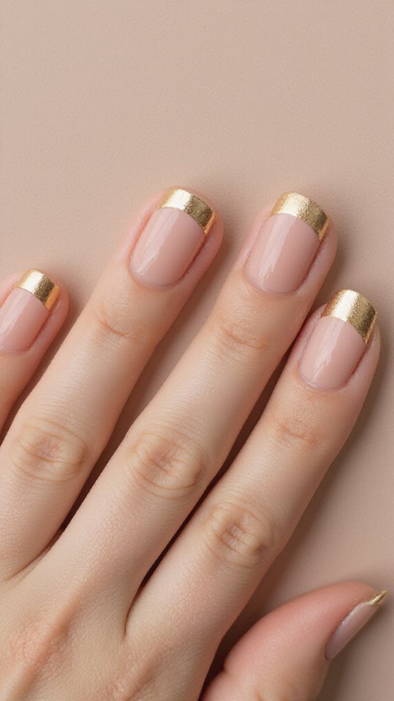 luxurious gold french tips