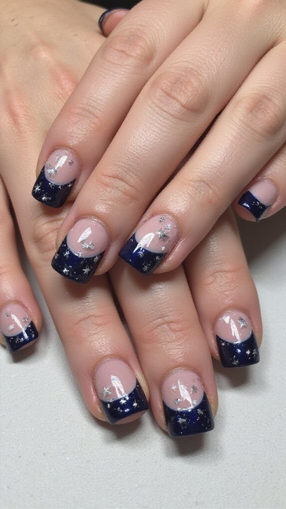 midnight blue star nails
