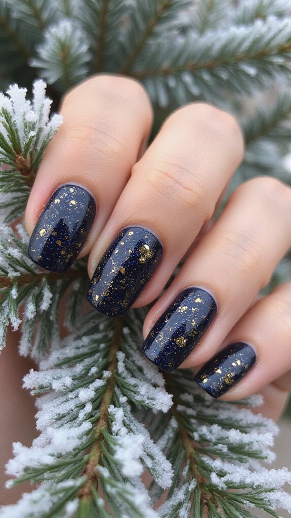 navy tips with gold foil