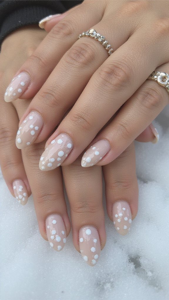 nude dots nail design