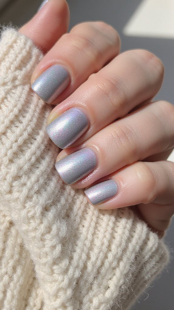 pale gray pearl manicure