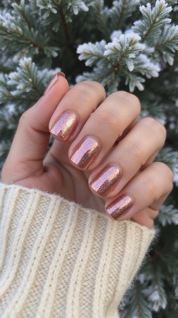 rose gold winter nails