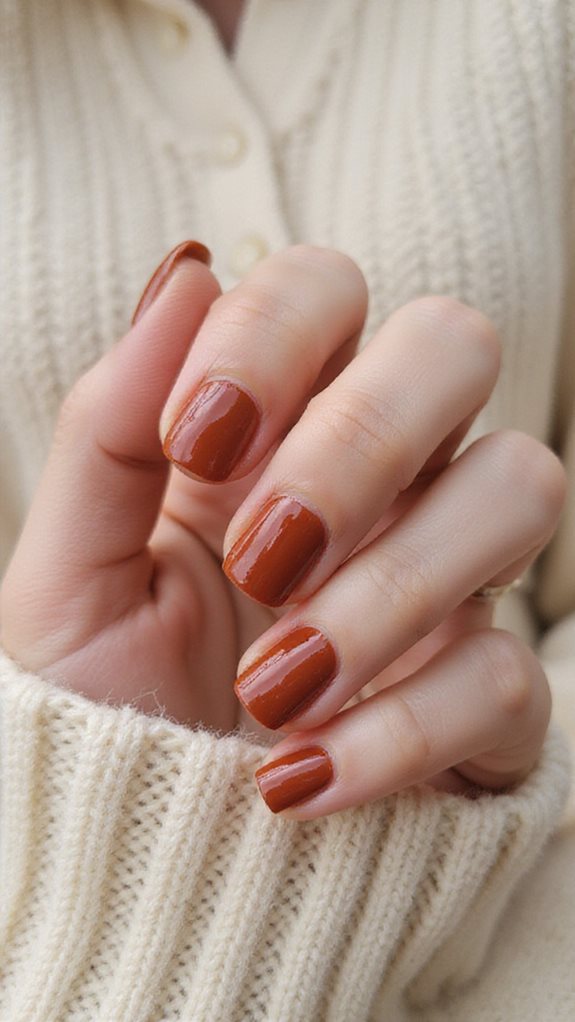 warm cinnamon nail art