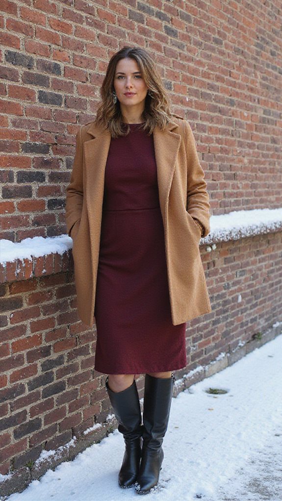 chic winter dress ensemble