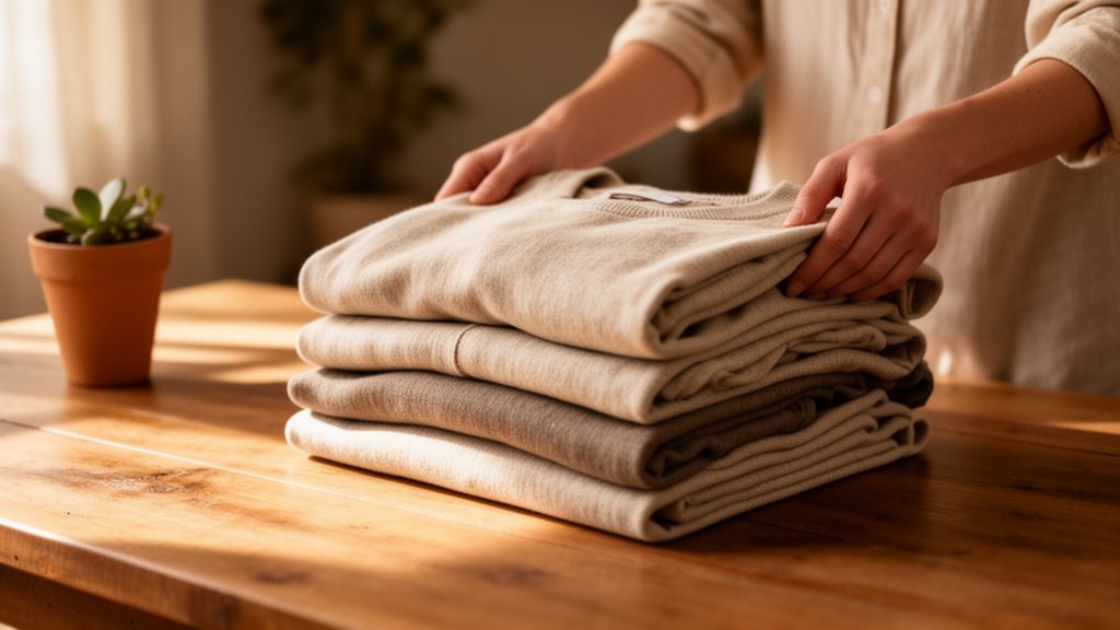 folding neatly organized clothing representing mindful individual choices
