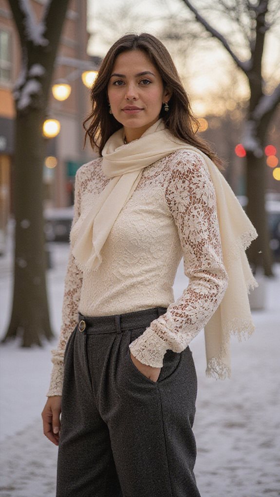 lace top winter elegance
