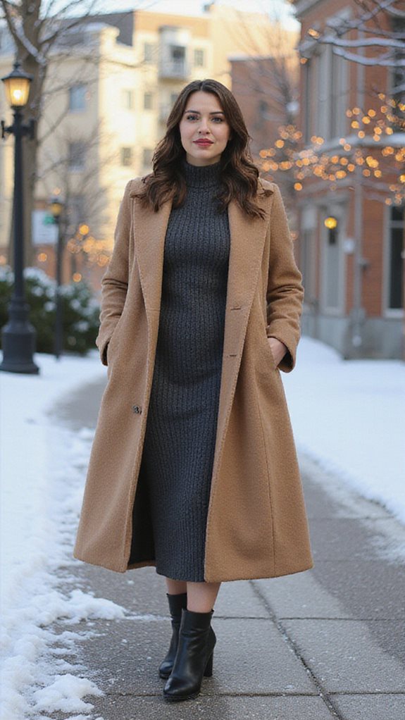 ribbed dress statement coat