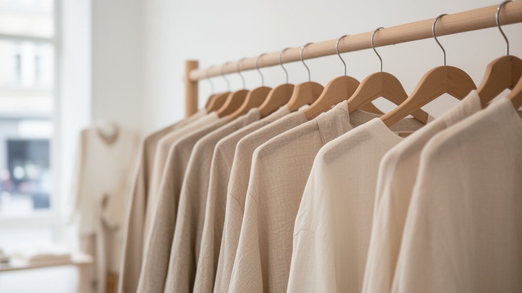 minimalist sustainable fashion boutique clothing rack