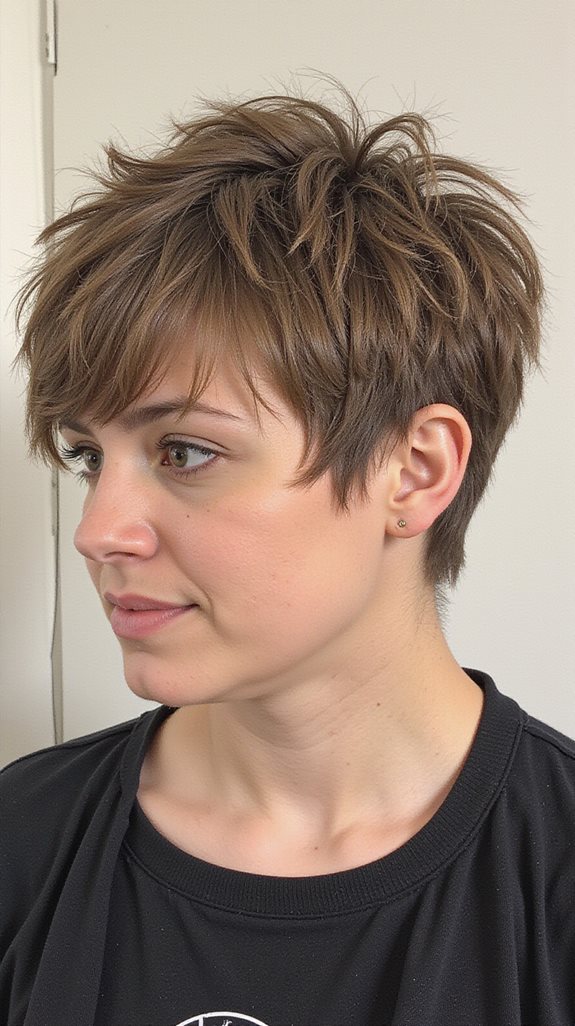 asymmetrical textured razor cut bob