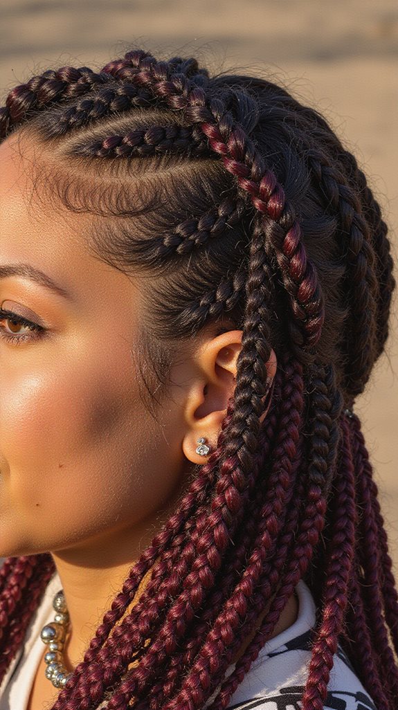 black cherry braided elegance