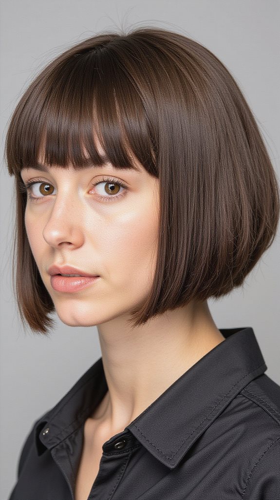 blunt bob with fringe