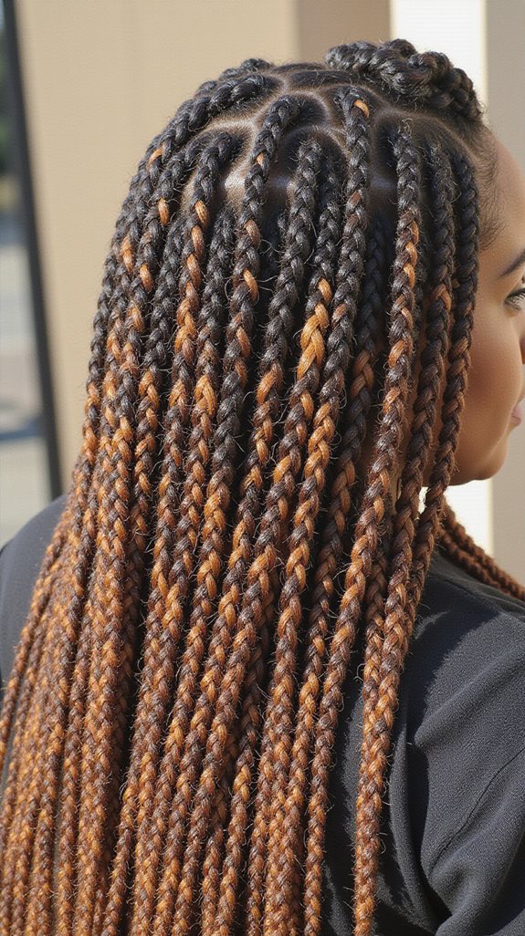 caramel highlights for braids