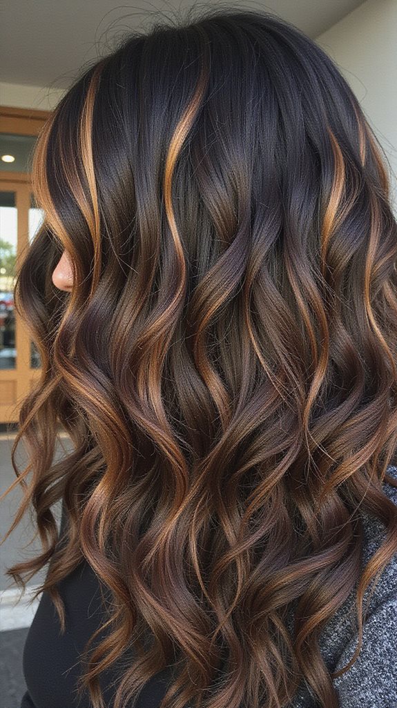 caramel highlights on black