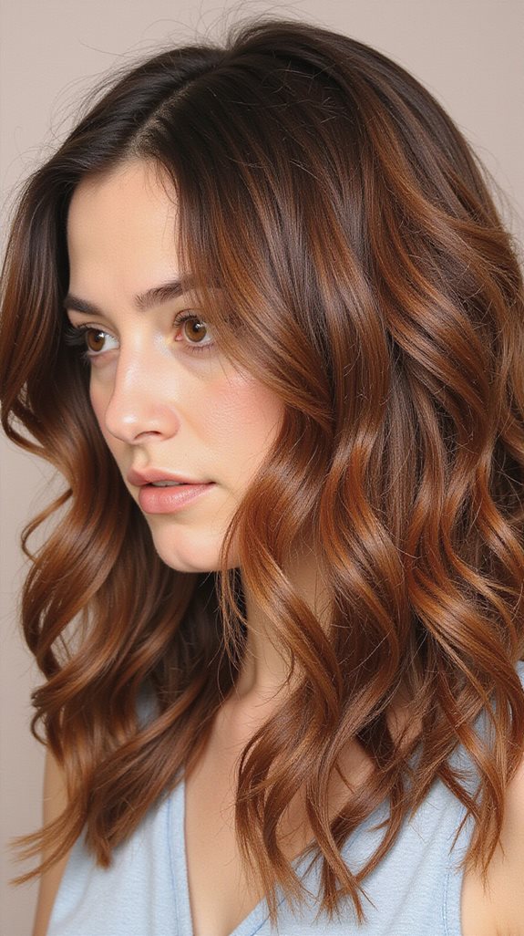 copper highlighted textured waves
