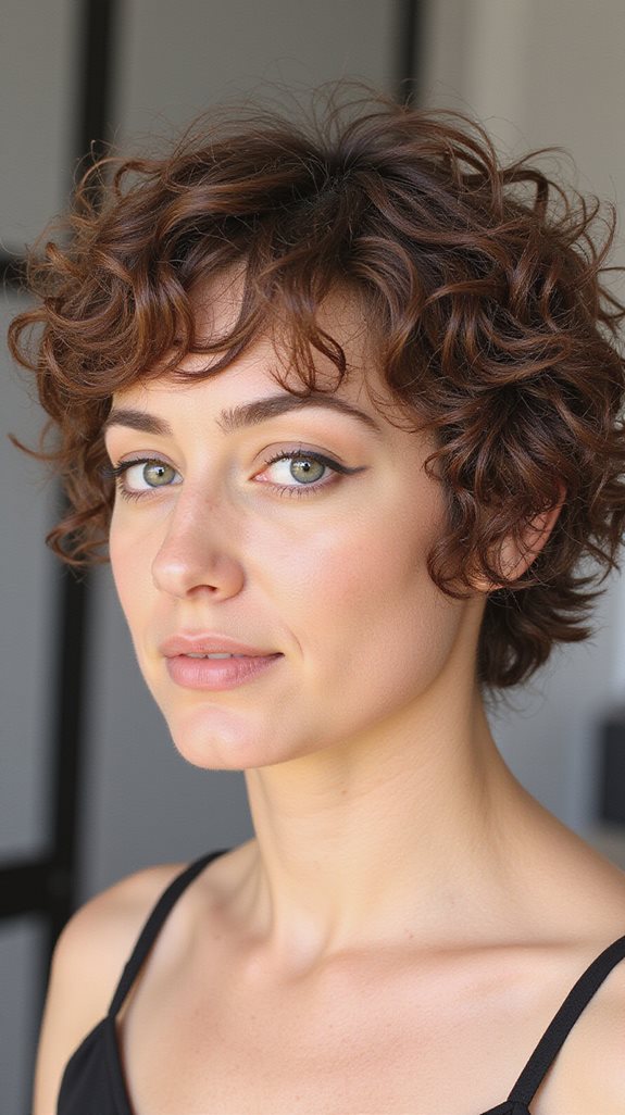 curly textured pixie bob