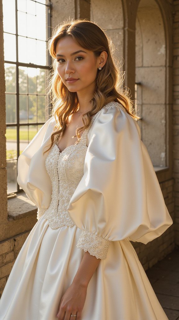 dramatic bishop sleeve gowns
