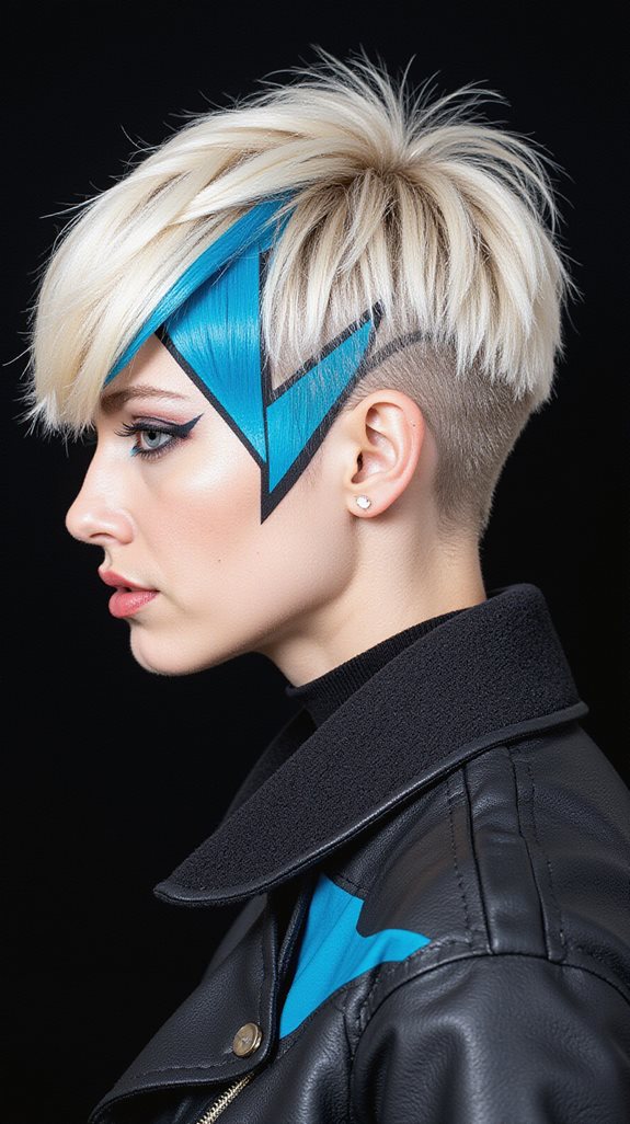 edgy geometric pixie cut