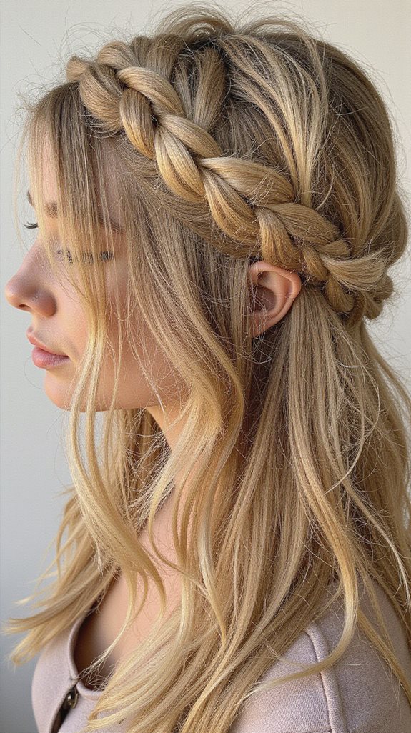 effortlessly undone braided hairstyle