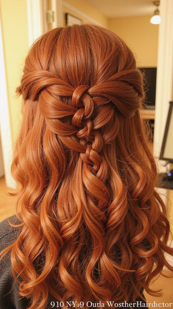 elegant half up braid