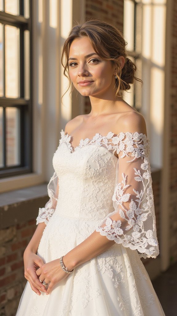 elegant off shoulder designs showcased