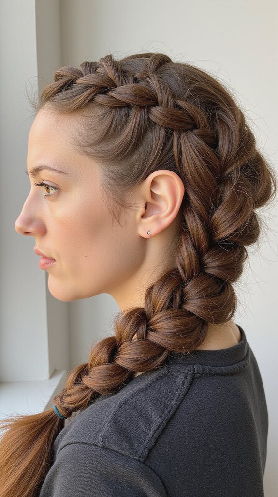 elegant side part braid