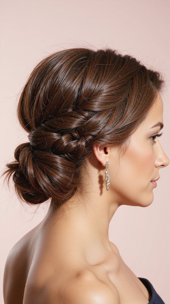 elegant side part updo