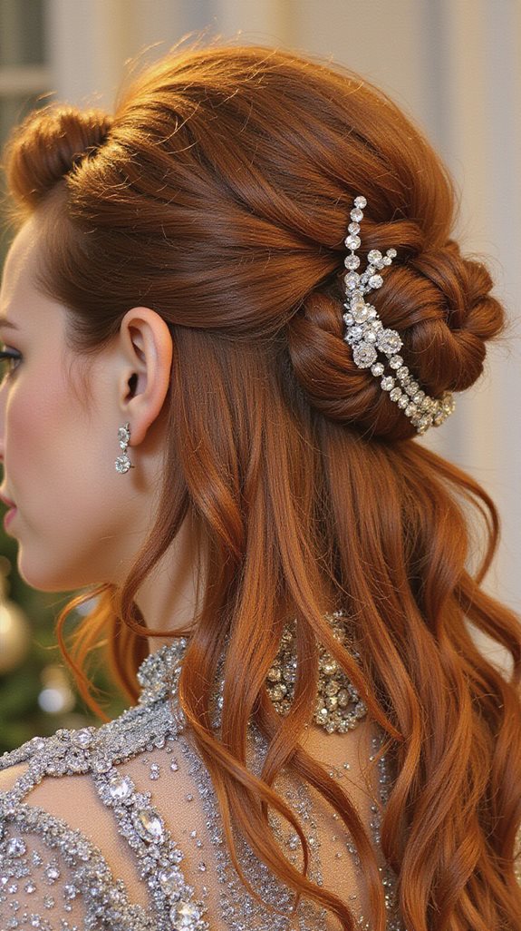 elegant sparkling top knot
