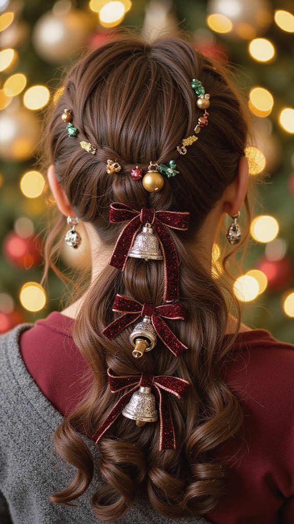 festive bubble ponytail style