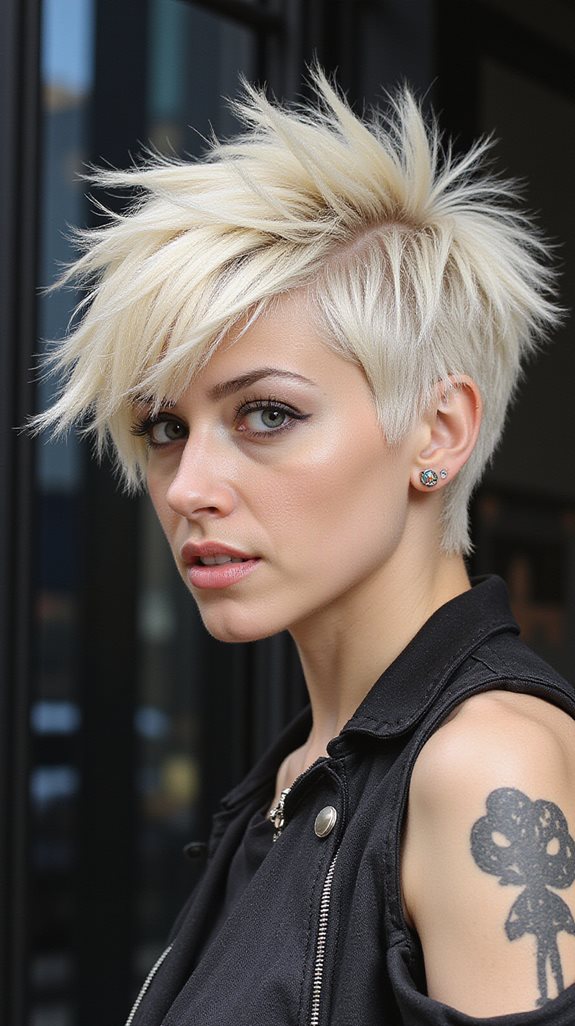 jagged micro bangs pixie