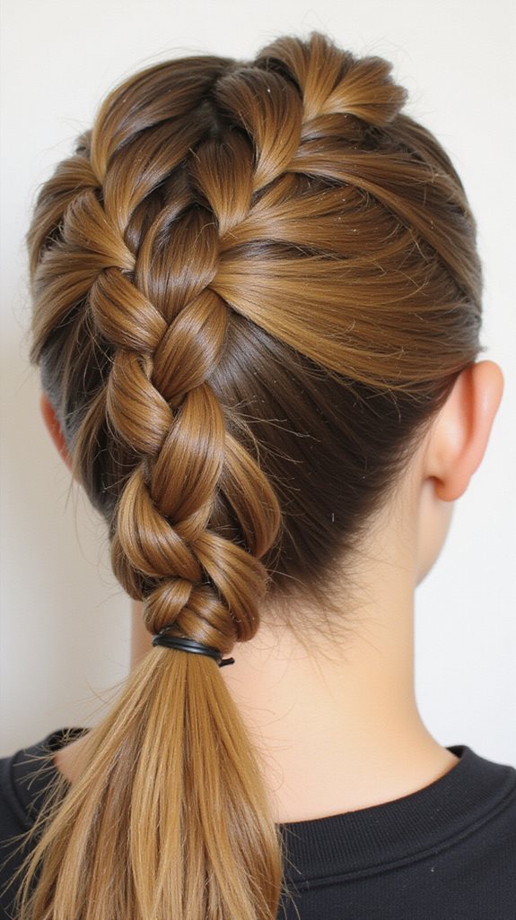 sophisticated dutch braid ponytail