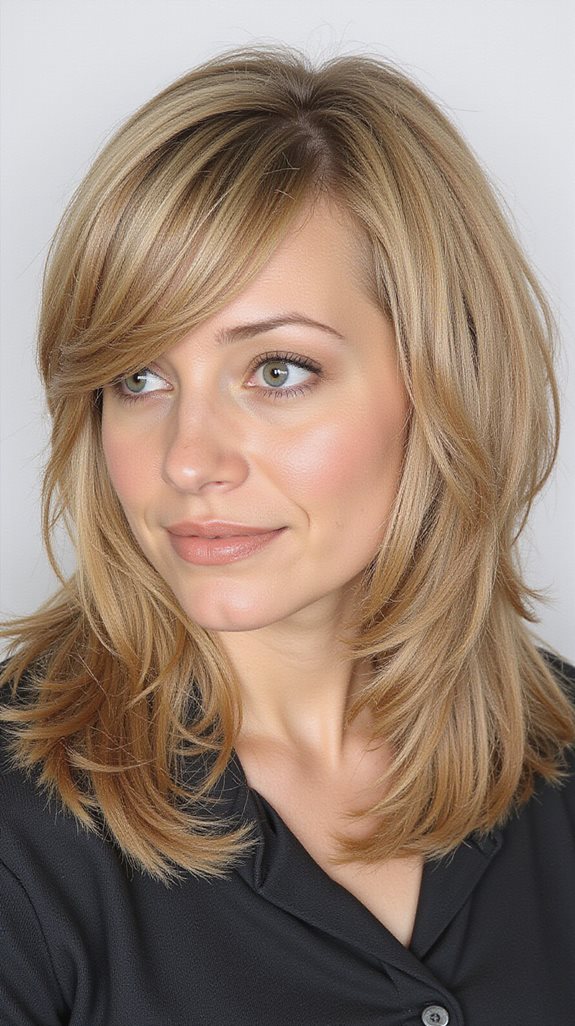 swoopy side bangs lob