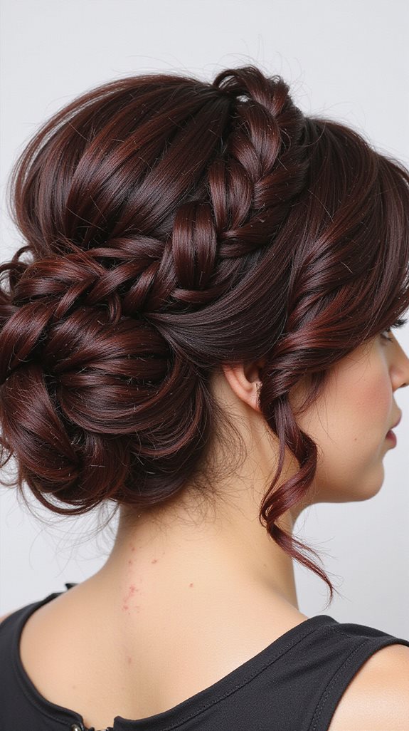 textured black cherry updo