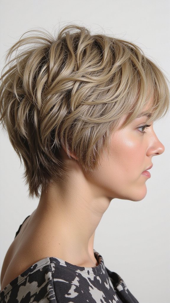 textured stacked pixie bob