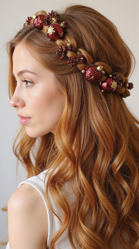 twisted braid with ornaments