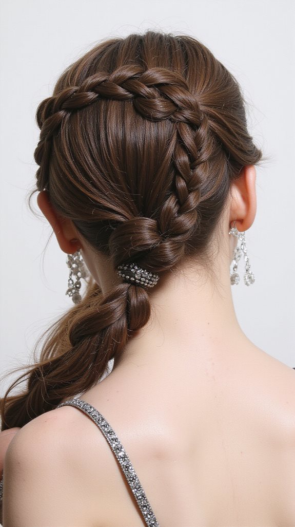 braided crown ponytail elegance