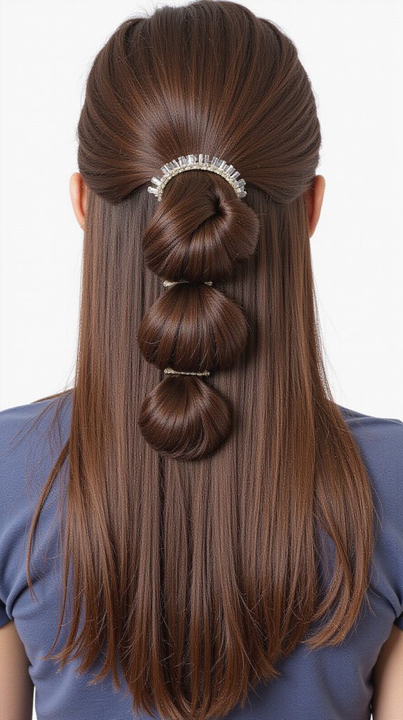 bubble ponytail styling technique