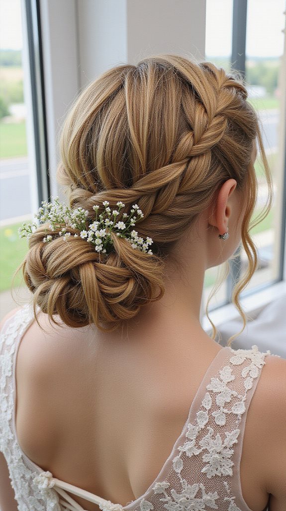 dutch braid elegant low bun