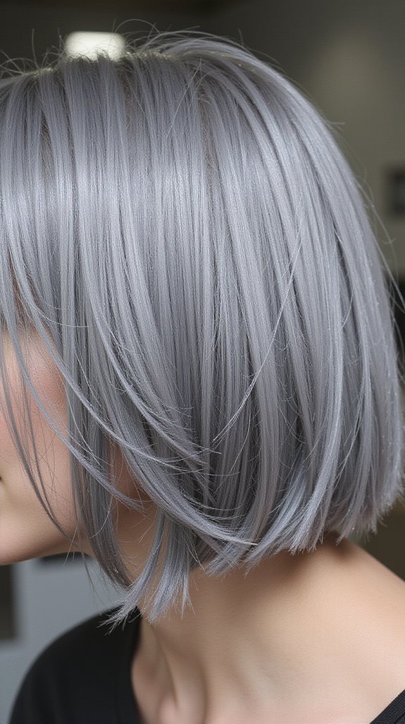edgy titanium gray hair