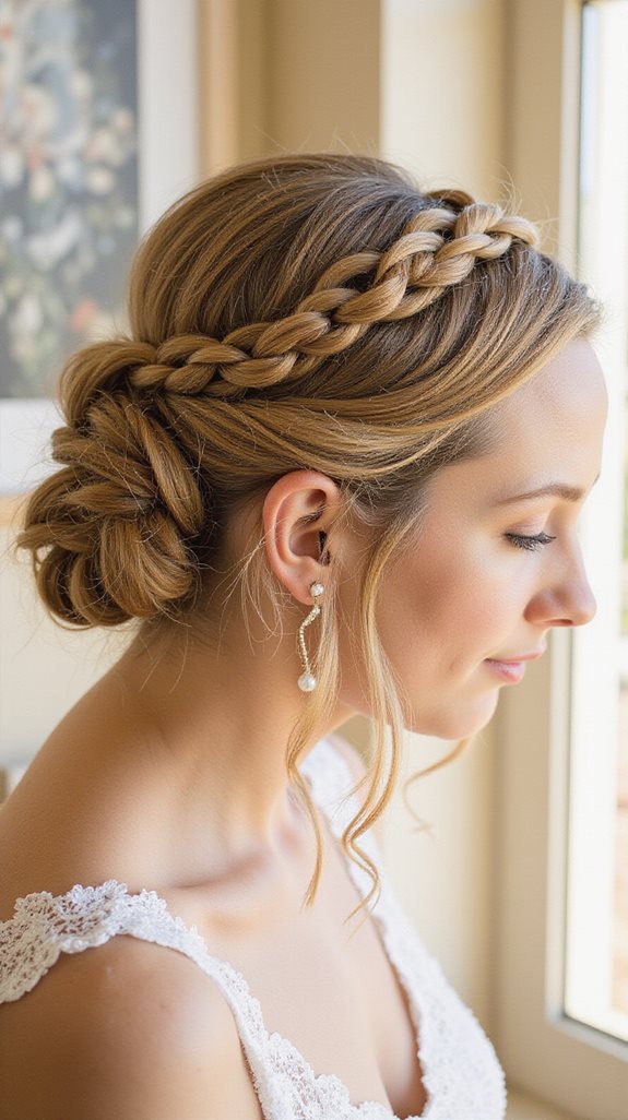 elegant braided crown updo