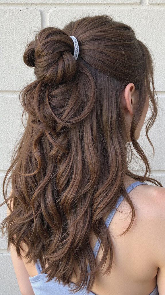 elegant half up knot