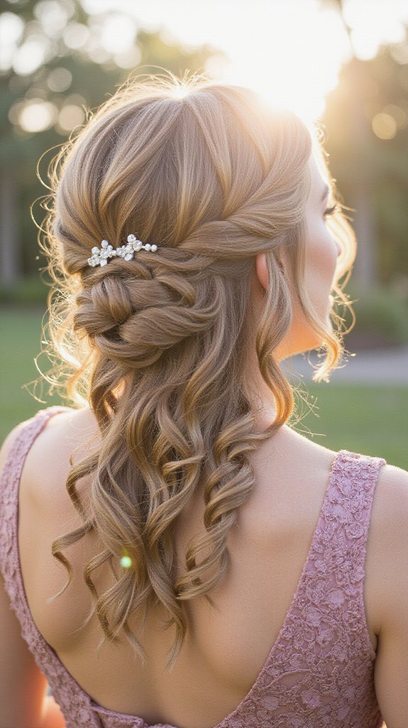 elegant half up wedding hairstyle