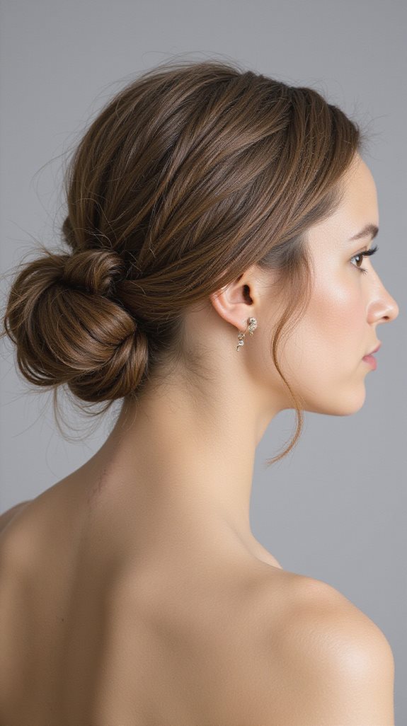 elegant knotted low bun
