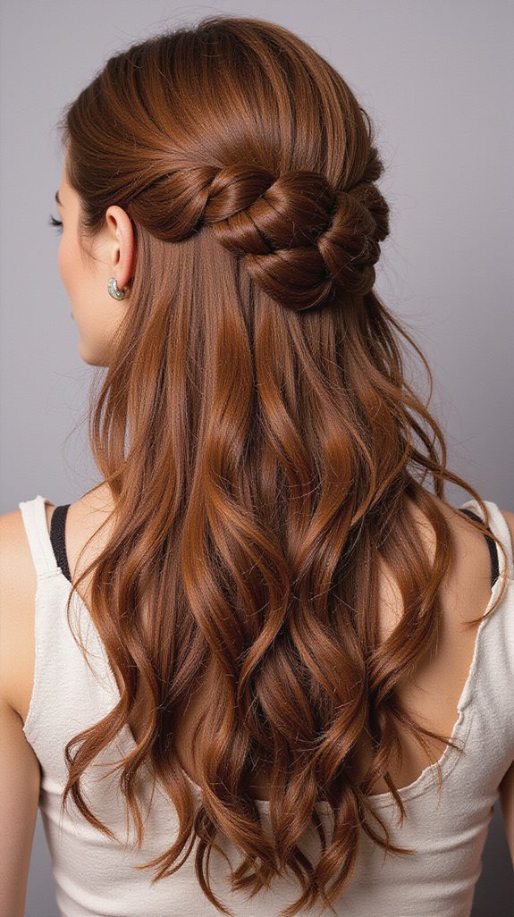 elegant twisted half updo hairstyle