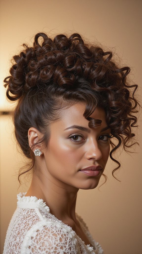 elegant voluminous curly updo