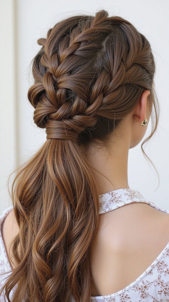 intricate ponytail mini braids