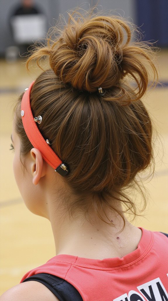 messy bun athletic hairstyles